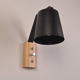 Applique da parete country contemporanea finitura ossido nero, faretto da incasso, E27, 60 W