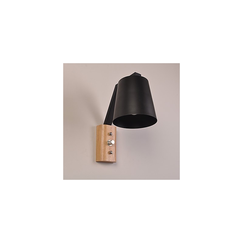 Applique da parete country contemporanea finitura ossido nero, faretto da incasso, E27, 60 W