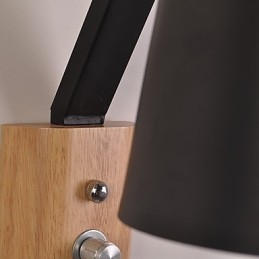 Applique da parete country contemporanea finitura ossido nero, faretto da incasso, E27, 60 W