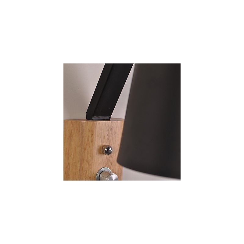 Applique da parete country contemporanea finitura ossido nero, faretto da incasso, E27, 60 W