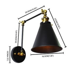 Applique da parete LED rustica tradizionale classica dipinta con faretto da incasso E27
