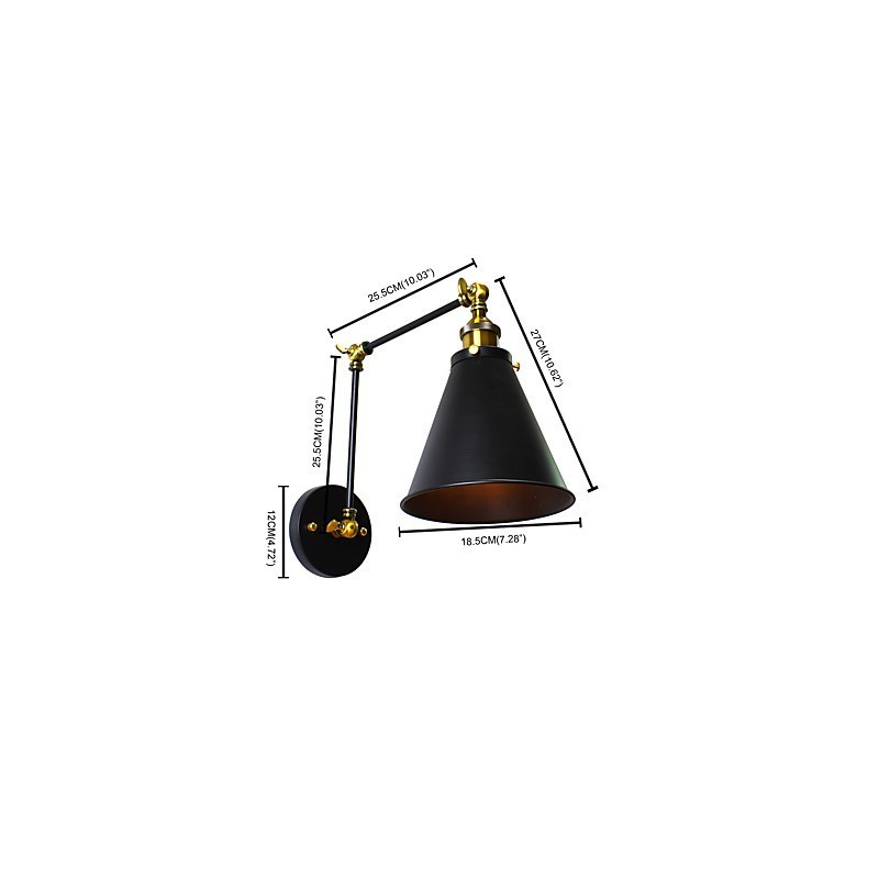 Applique da parete LED rustica tradizionale classica dipinta con faretto da incasso E27