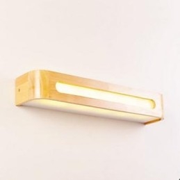 Applique da parete LED nordica per camera da letto in legno/bambù, 30 x 30 x 8 cm