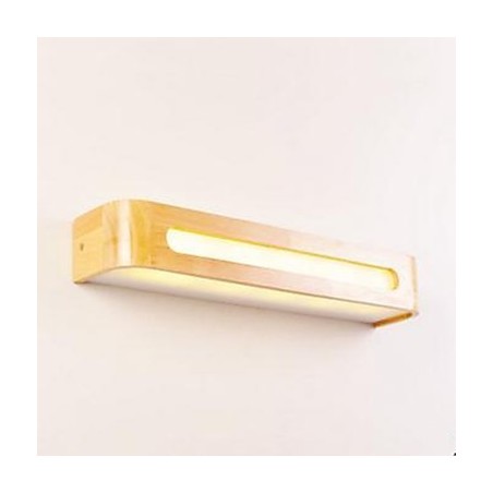 Applique da parete LED nordica per camera da letto in legno/bambù, 30 x 30 x 8 cm