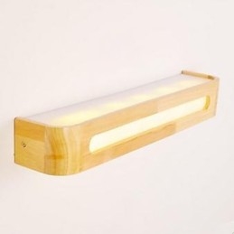 Applique da parete LED nordica per camera da letto in legno/bambù, 30 x 30 x 8 cm