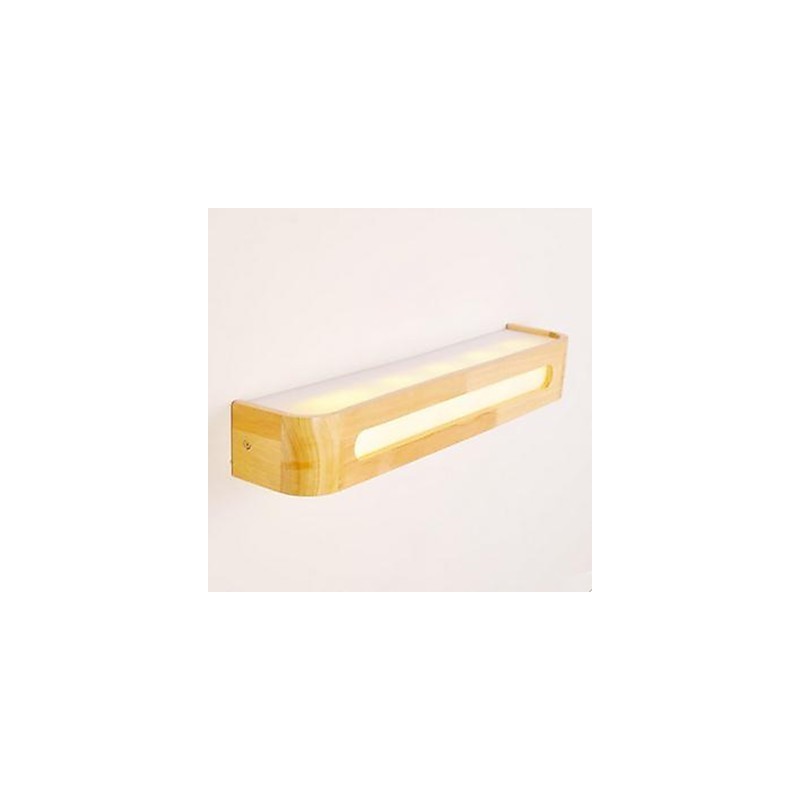 Applique da parete LED nordica per camera da letto in legno/bambù, 30 x 30 x 8 cm