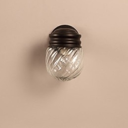 Applique da parete moderna contemporanea mini luce ambientale in vetro 15 cm x 17,5 cm