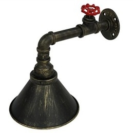 Applique da parete industriale retrò in metallo effetto tubi dell'acqua