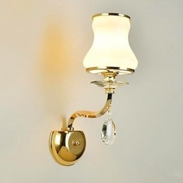 Applique da parete LED moderna elettroplaccata con cristallo mini luce ambientale