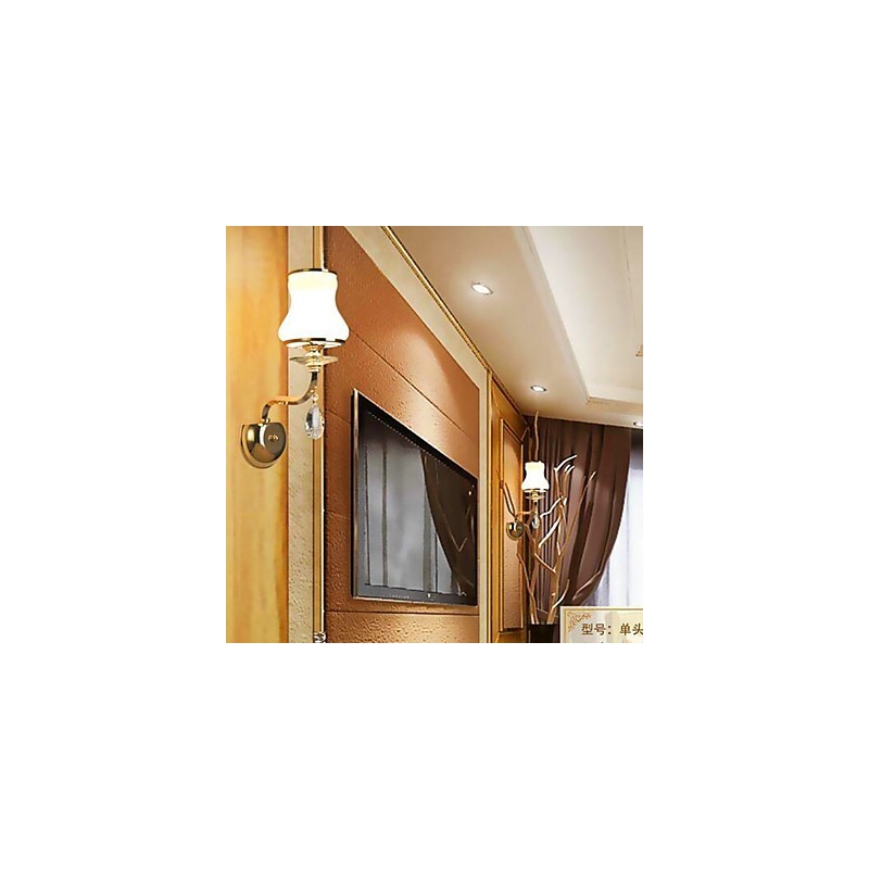 Applique da parete LED moderna elettroplaccata con cristallo mini luce ambientale
