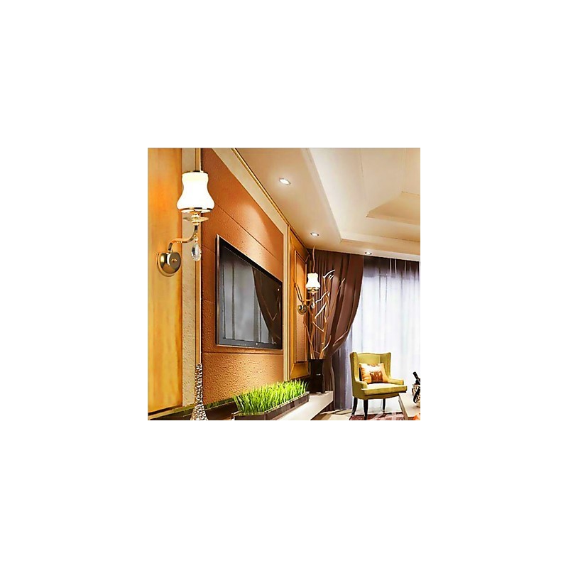 Applique da parete LED moderna elettroplaccata con cristallo mini luce ambientale