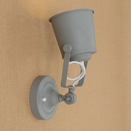 Applique da parete retrò in acciaio verniciato nero opaco con decorazione caffè americano
