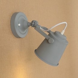 Applique da parete retrò in acciaio verniciato nero opaco con decorazione caffè americano