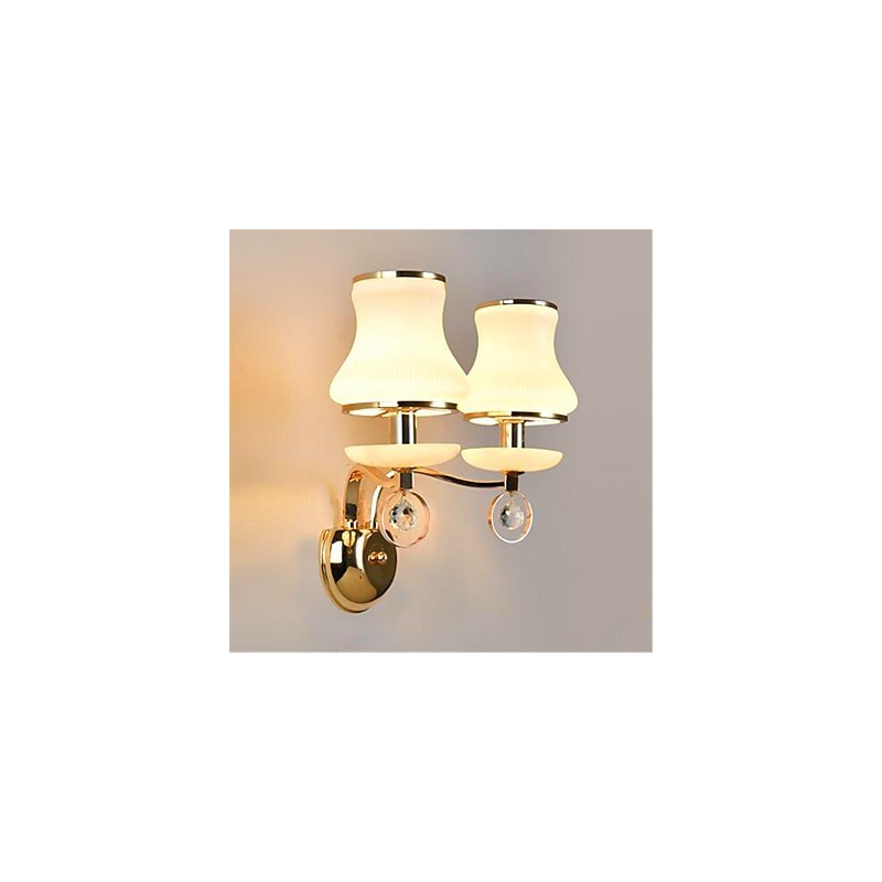 Applique da parete LED moderna contemporanea galvanizzata in cristallo con protezione occhi, mini