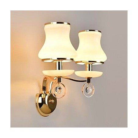 Applique da parete LED moderna contemporanea galvanizzata in cristallo con protezione occhi, mini