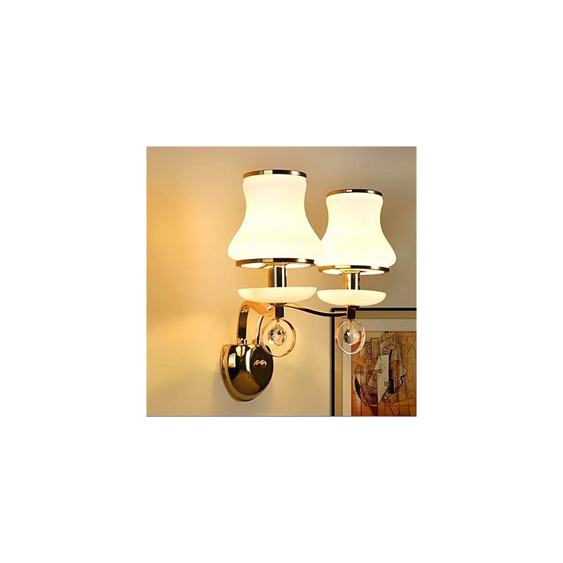 Applique da parete LED moderna contemporanea galvanizzata in cristallo con protezione occhi, mini