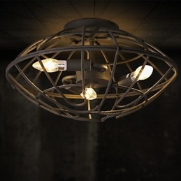 Plafoniera a filo retrò mini in metallo dipinto 3 lampadine E12/E14