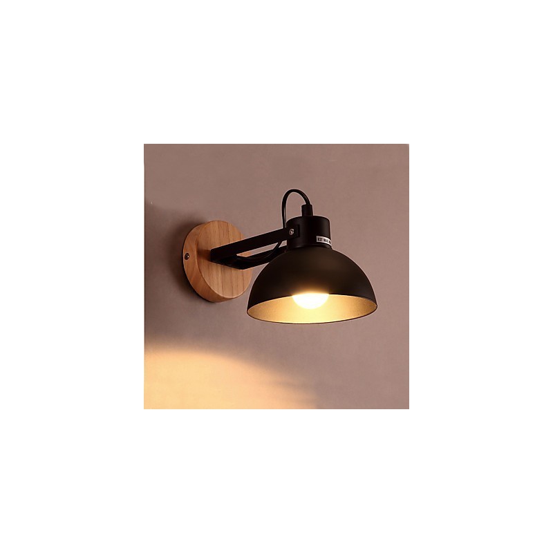 Applique da parete moderna contemporanea rustica in legno/bambù, faretto da incasso E27