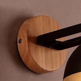 Applique da parete moderna contemporanea rustica in legno/bambù, faretto da incasso E27