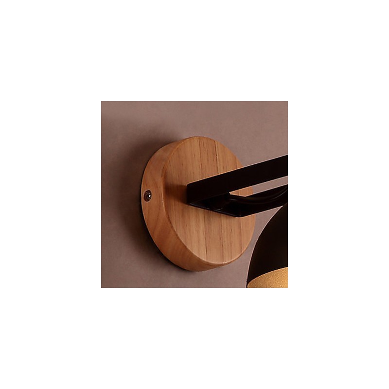 Applique da parete moderna contemporanea rustica in legno/bambù, faretto da incasso E27
