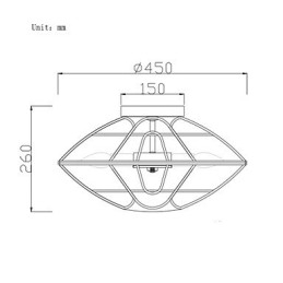 Plafoniera a filo retrò mini in metallo dipinto 3 lampadine E12/E14