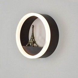 Applique da parete moderna contemporanea con luce ambientale, LED integrato 12 W, finitura galvanostegiata