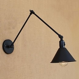 Applique da parete country retrò con braccio oscillante, protezione occhi, stile mini, verniciata