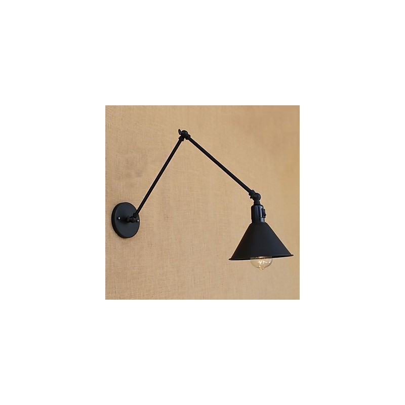Applique da parete country retrò con braccio oscillante, protezione occhi, stile mini, verniciata
