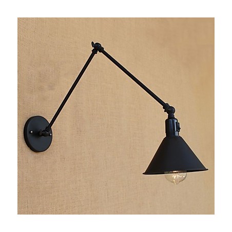 Applique da parete country retrò con braccio oscillante, protezione occhi, stile mini, verniciata