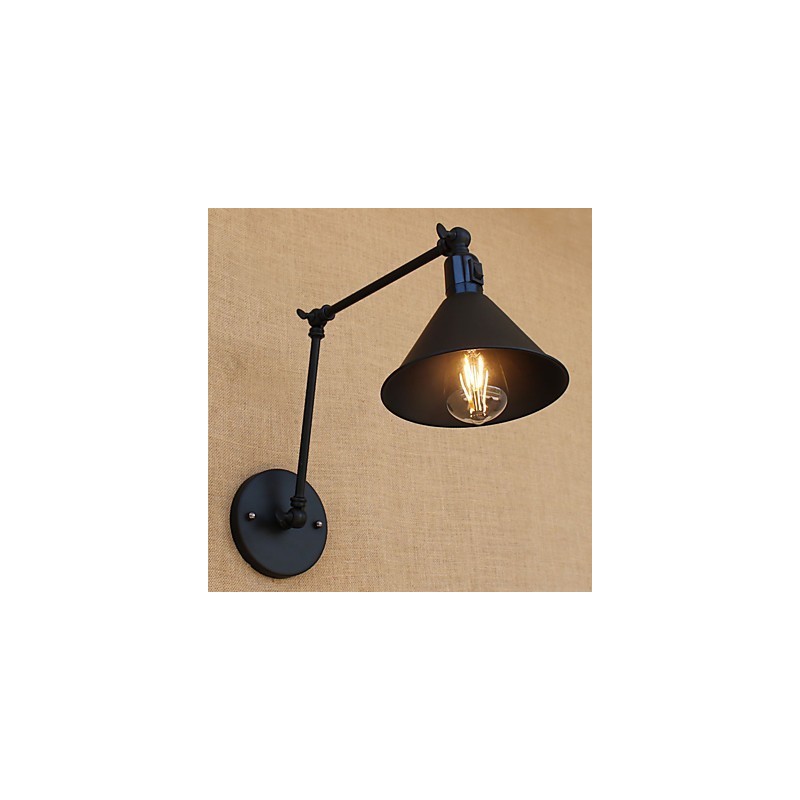 Applique da parete country retrò con braccio oscillante, protezione occhi, stile mini, verniciata