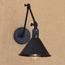 Applique da parete country retrò con braccio oscillante, protezione occhi, stile mini, verniciata