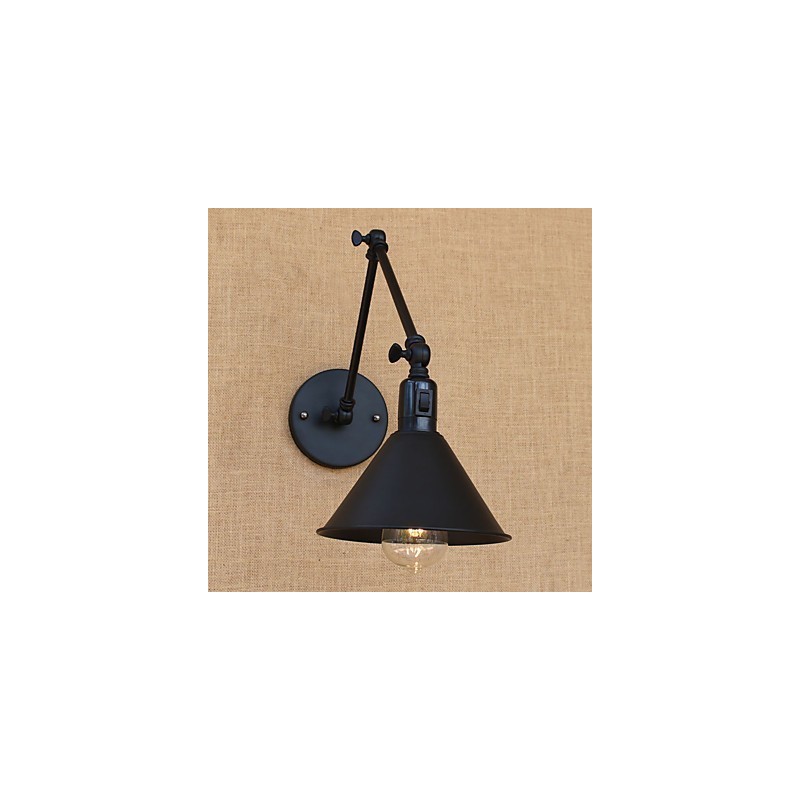 Applique da parete country retrò con braccio oscillante, protezione occhi, stile mini, verniciata