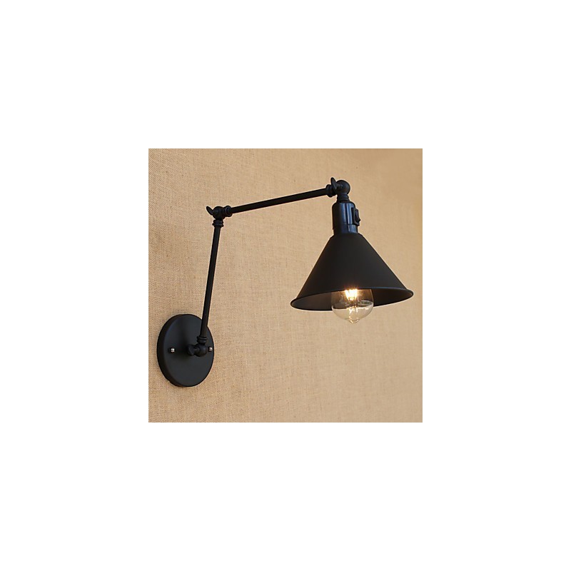 Applique da parete country retrò con braccio oscillante, protezione occhi, stile mini, verniciata