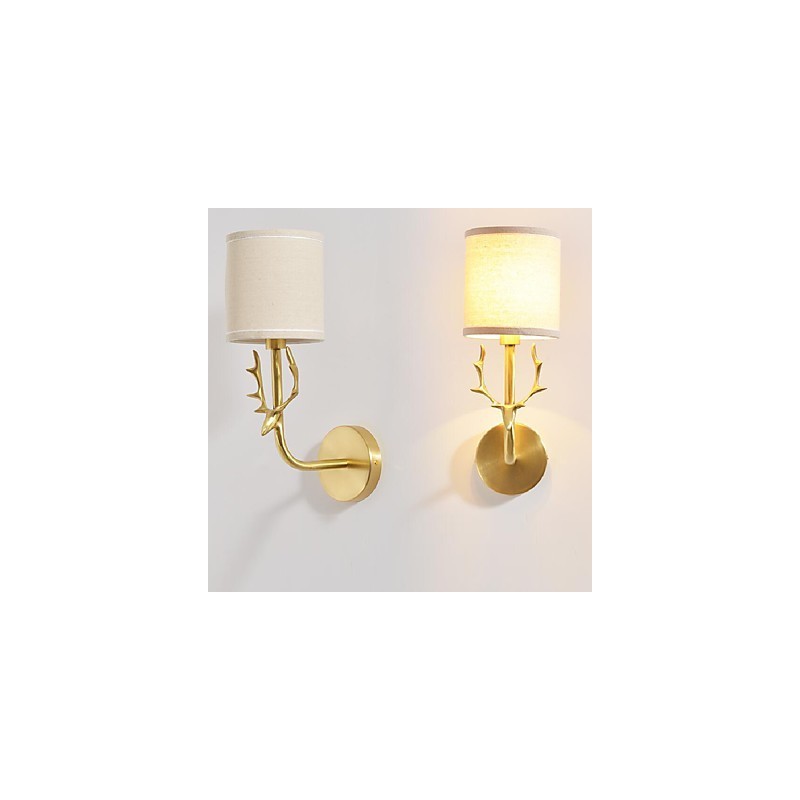 Applique da parete vintage classica semplice in ottone mini luce ambientale