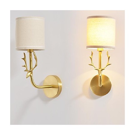 Applique da parete vintage classica semplice in ottone mini luce ambientale