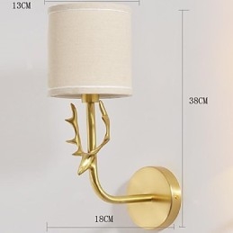 Applique da parete vintage classica semplice in ottone mini luce ambientale
