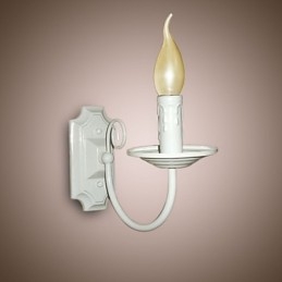 Applique da parete moderna semplice a candela, testa singola, braccio oscillante, E12/E14