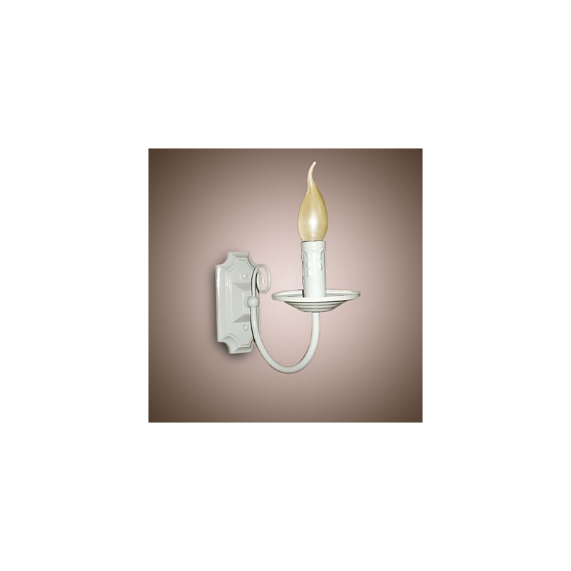 Applique da parete moderna semplice a candela, testa singola, braccio oscillante, E12/E14