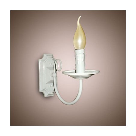 Applique da parete moderna semplice a candela, testa singola, braccio oscillante, E12/E14