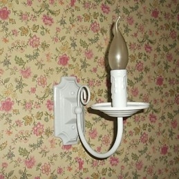 Applique da parete moderna semplice a candela, testa singola, braccio oscillante, E12/E14
