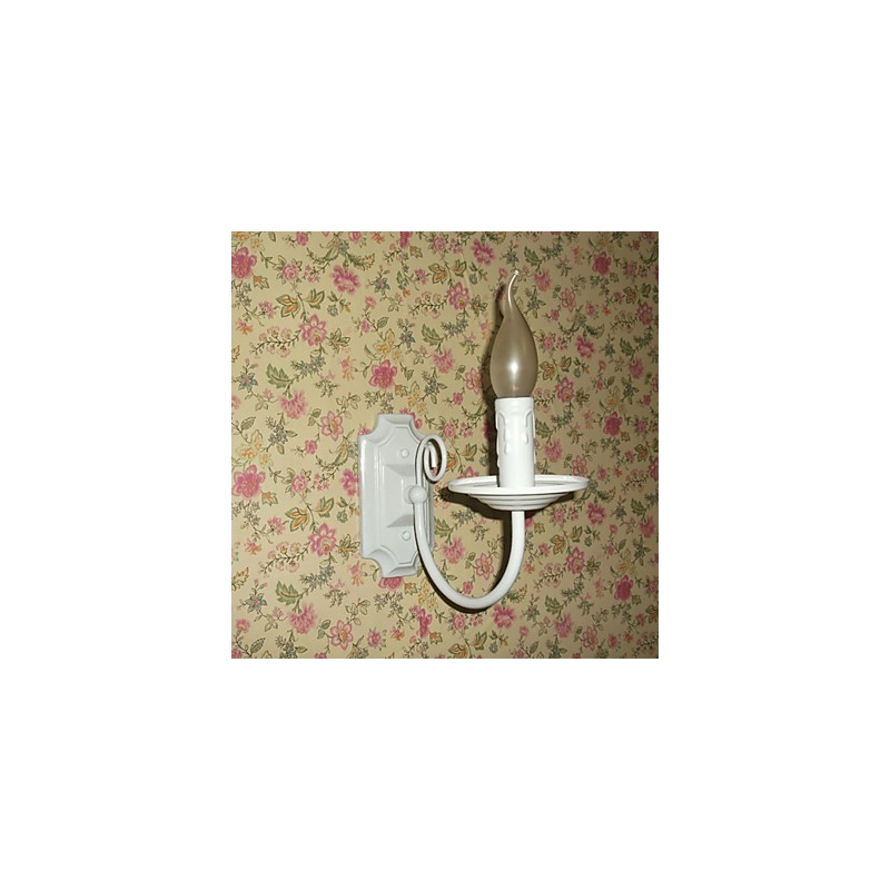 Applique da parete moderna semplice a candela, testa singola, braccio oscillante, E12/E14