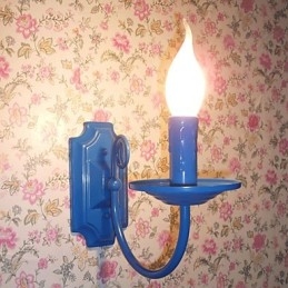 Applique da parete moderna semplice a candela, testa singola, braccio oscillante, E12/E14