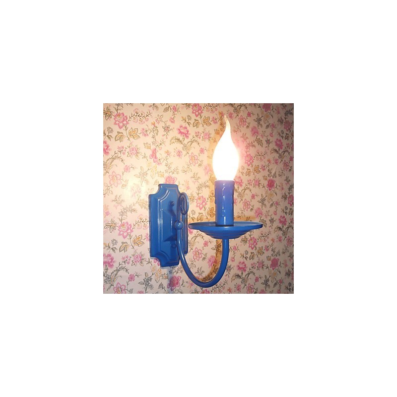 Applique da parete moderna semplice a candela, testa singola, braccio oscillante, E12/E14