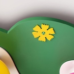 Plafoniera a filo moderna contemporanea in legno e bambù con diffusore in vetro, verde