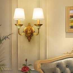 Applique da parete classica in ottone, stile country, mini, luce verso l'alto
