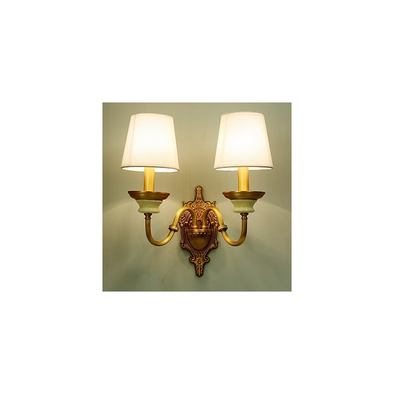 Applique da parete classica in ottone, stile country, mini, luce verso l'alto