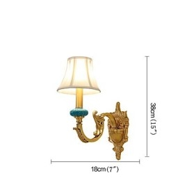 Applique da parete classica tradizionale in ottone, stile mini uplight, lampadina inclusa