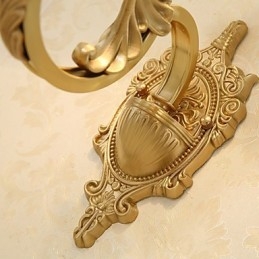 Applique da parete classica tradizionale in ottone, stile mini uplight, lampadina inclusa