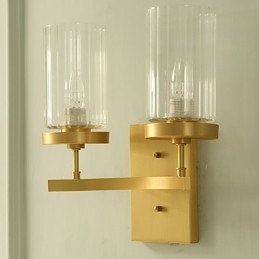 Applique da parete in ottone stile country tradizionale/classico, luce verso l'alto, mini