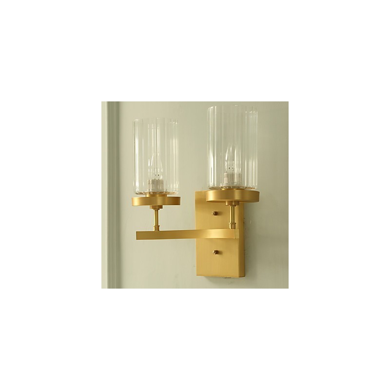 Applique da parete in ottone stile country tradizionale/classico, luce verso l'alto, mini
